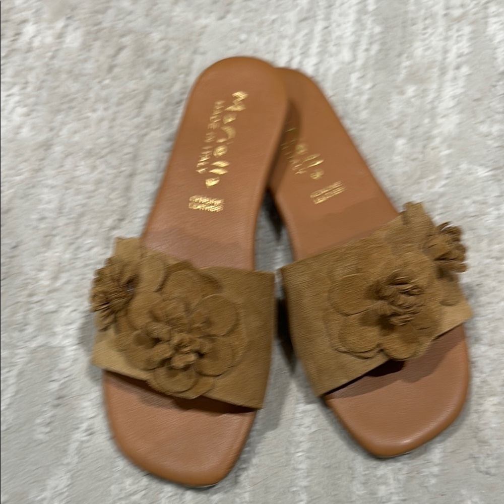 Mariella Tan Leather Women's Sandals - Picture 4 of 7